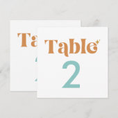 モダン レトロ ツーサイド テーブル ナンバー 招待状 (正面/裏面)