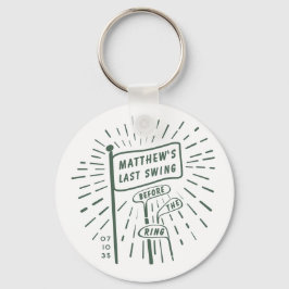 モダン レトロ バチェラーパーティー ラストスウィング ゴルフグリーン キーホルダー