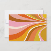 モダン レトロ ピンクとオレンジのタイポグラフィー ウェディング 出欠カード (裏面)