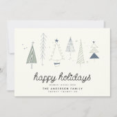 モダン レトロ ファンタジー リトル ツリー フォレスト ファミリー シーズンカード (正面)