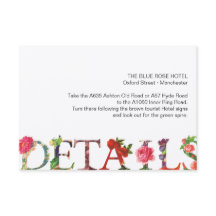 モダン レトロ フラワーのウェディング ディレクションズ 挿入