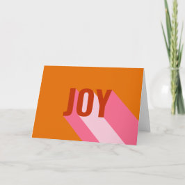 モダン レトロ ブライト カラフル ピンク オレンジ ジョイ フォト シーズンカード
