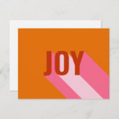 モダン レトロ ブライト カラフル ピンク オレンジ 楽しい フォト シーズンカード (正面/裏面)