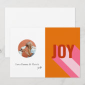 モダン レトロ ブライト カラフル ピンク オレンジ 楽しい フォト シーズンカード (正面/裏面)