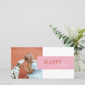 モダン レトロ ブライト カラー ピンク オレンジ スクリプト ドッグ シーズンカード (スタンド正面)