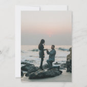 モダン レトロ ブルー シノワズリー フローラル フォト ウェディング 招待状 (裏面)