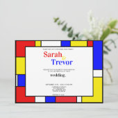 モダン レトロ プライマリーカラー ジオメトリック アート 招待状 (スタンド正面)