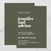 モダン レトロ ホワイト モダン インビテーション (正面/裏面)