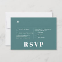 モダン レトロ ホワイト モダン RSVP カード