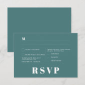 モダン レトロ ホワイト モダン RSVP カード (正面/裏面)