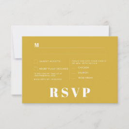 モダン レトロ ホワイト モダン RSVP カード