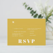 モダン レトロ ホワイト モダン RSVP カード (スタンド正面)