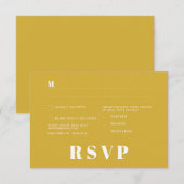 モダン レトロ ホワイト モダン RSVP カード (正面/裏面)