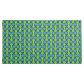 モダン レトロ リンク パターン ブルーとグリーン 枕カバー (正面右)