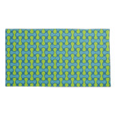 モダン レトロ リンク パターン ブルーとグリーン 枕カバー (裏面-左)