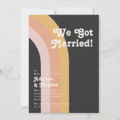 モダン レトロ レインボー ダーク エロープメント アナウンスメント 招待状 (正面)