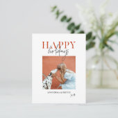 モダン レトロ 明るい カラフル 赤 オレンジ 犬 ママ シーズンカード (スタンド正面)