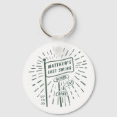 モダン レトロ 結婚前最後のゴルフパーティ 最後のスイング ゴルフグリーン キーホルダー (裏面)