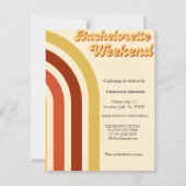 モダン レトロ 70年代 テラコッタ色の独身最後の週末 招待状 (正面)