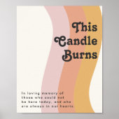 モダン レトロ 70's レインボー | このキャンドルが燃える ポスター (正面)