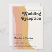 モダン レトロ 70's レインボー ウェディング レセプション 招待状 (正面)