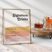 モダン レトロ 70's レインボー シグネチャードリンク サイン