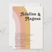 モダン レトロ 70's レインボー トラディショナル ウェディング 招待状 (正面)