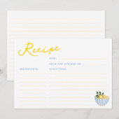 モダン レモンズ ブライダル シャワー レシピ カード (正面/裏面)