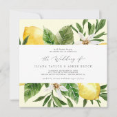 モダン レモン | イエロー スクエア ウェディング インビテーション (正面)