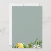 モダン レモン ガーデン カジュアル フラワーバック ウェディング 招待状 (裏面)