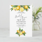 モダン レモン ガーデン | ブライダルシャワー 招待状 (スタンド正面)