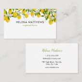 モダン レモン グリーンの装飾 名刺 (正面/裏面)