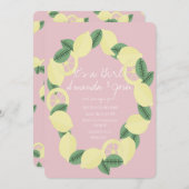 モダン レモン シトラス バンチ フレッシュ 花束 女の子 ベビーシャワー 招待状 (正面/裏面)