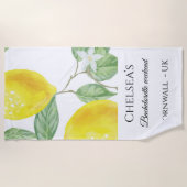 モダン レモン バチェロレッテ ウィークエンド ビーチ タオル (正面)