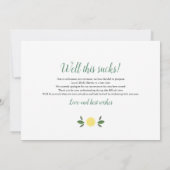 モダン レモン 変更 プラン ブライダル シャワー セーブザデート (裏面)