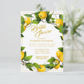 モダン レモン wreath ガーデン | ブライダルシャワー 招待状 (スタンド正面)