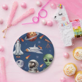 モダン ロケット船 宇宙 惑星 誕生日 パーティー または シャワー ペーパープレート (パーティー)