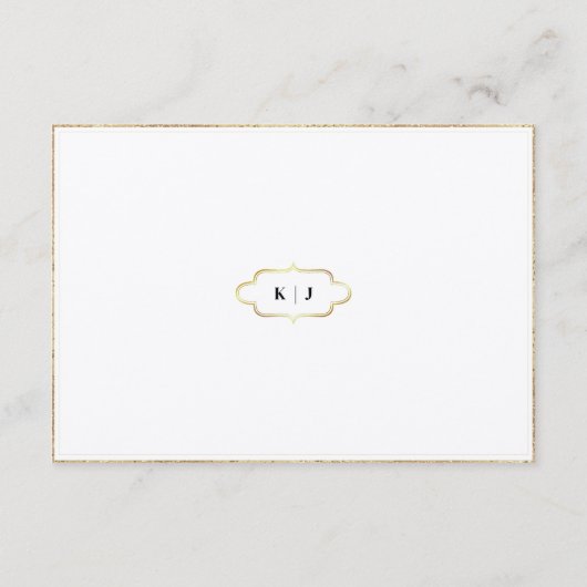 モダン&ロマンチックな書道結婚式RSVPカード エンクロージャーカード (裏面)