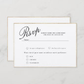 モダン&ロマンチックな書道結婚式RSVPカード エンクロージャーカード (正面/裏面)