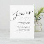 モダン ロマンティック スクリプト タイポグラフィー ウェディング 招待状 (スタンド正面)