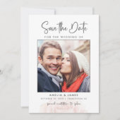 モダン ロマンティック フラワーフォト ウェディング セーブ・ザ・デート (正面)