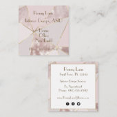 モダン ローズゴールドとピンクのスクエア ビジネスカード (正面/裏面)