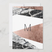 モダン ローズゴールドと大理石の卒業式 招待状 (裏面)