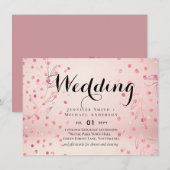 モダン ローズゴールド おしゃれな プチプラ ウェディング (正面/裏面)