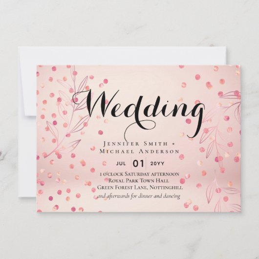 モダン ローズゴールド おしゃれな プチプラ ウェディング (正面)