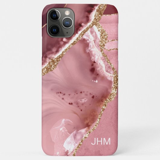 モダン ローズゴールド アゲート Case-Mate iPhoneケース (裏面)