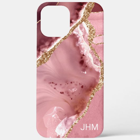 モダン ローズゴールド アゲート Case-Mate iPhoneケース (裏面)