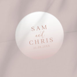 モダン ローズゴールド ウェディング モノグラム ラウンドシール