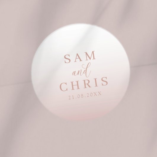 モダン ローズゴールド ウェディング モノグラム ラウンドシール