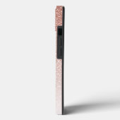 モダン ローズゴールド オンブレ ギラギラ モノグラム Case-Mate iPhoneケース (裏面 / 左)